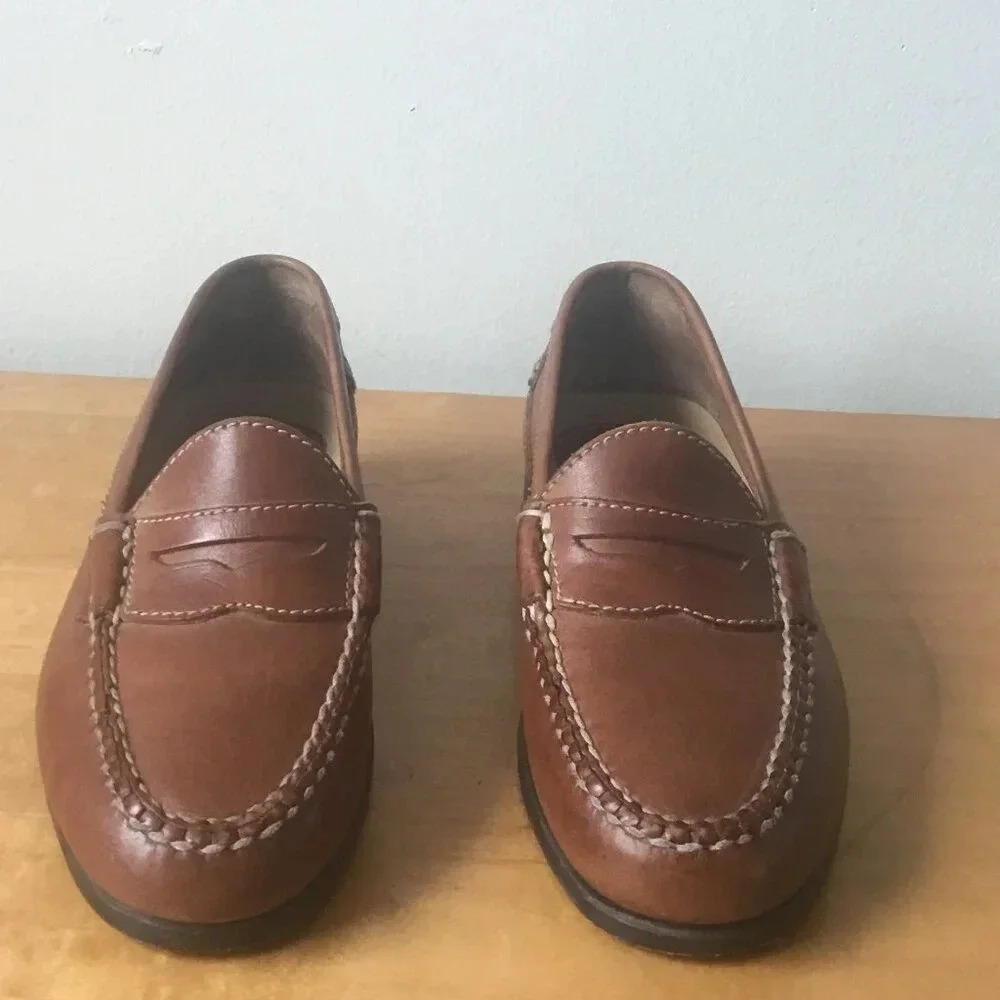 johnston & murphy shoes Penny Loafer Brown  Leather Dress Comfort sz9.5 M